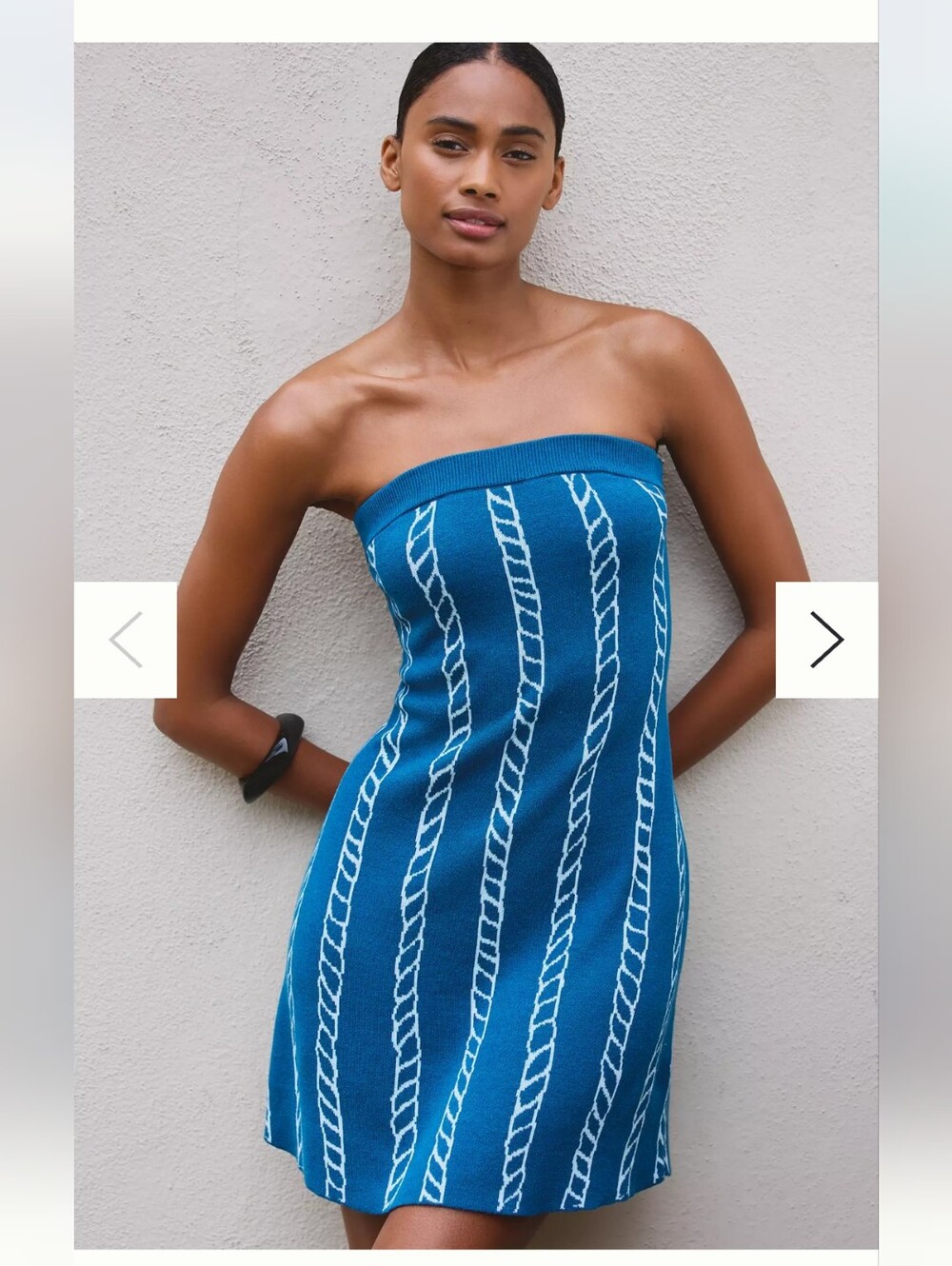Celandine Strapless Blue Knit Mini Dress
